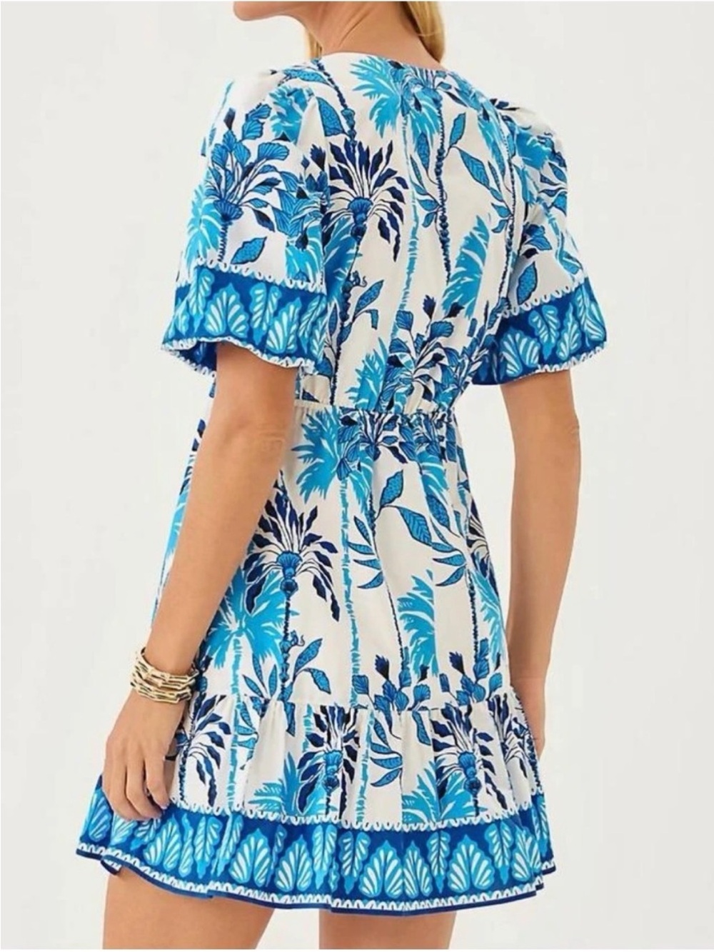 NWT Stunning Blue Summer Lilly Pulitzer Mini Dress with Blue Floral Print - Picture 3 of 4